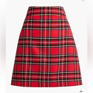 J. Crew Factory Red Tartan A-Line Skirt